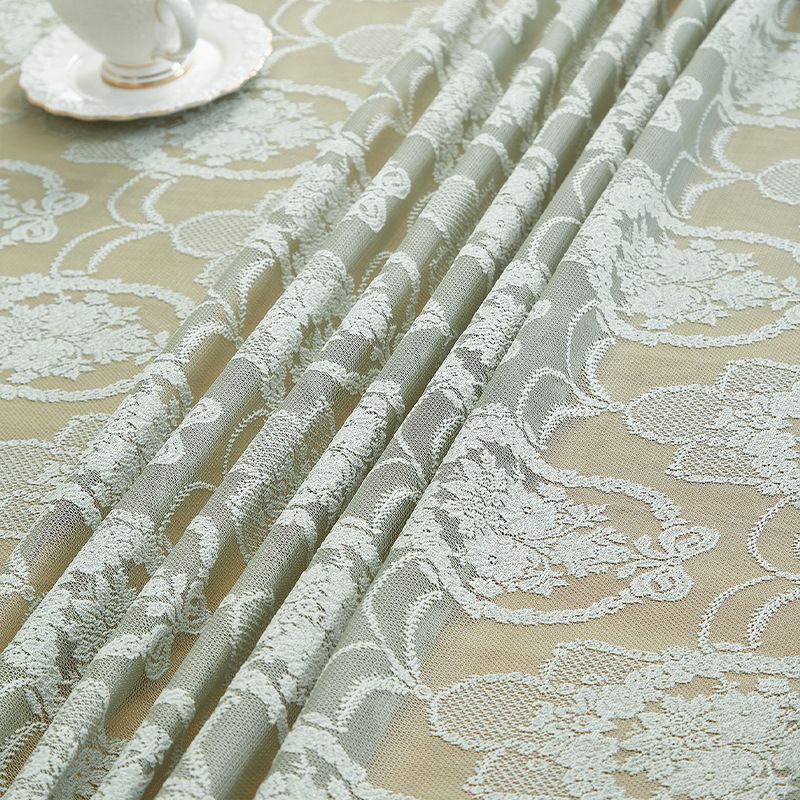 Tischdecke aus französischer Spitze – eleganter, wasserdichter und hitzebeständiger Polyesterstoff für Esstische, rechteckige Form (rot/grün/weiß/beige)_voghion.com