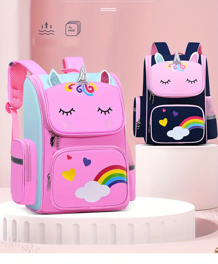 Nova bolsa escolar infantil à prova d'água, bolsa fofa de unicórnio do Batman para meninos e meninas, redução de peso_voghion.com