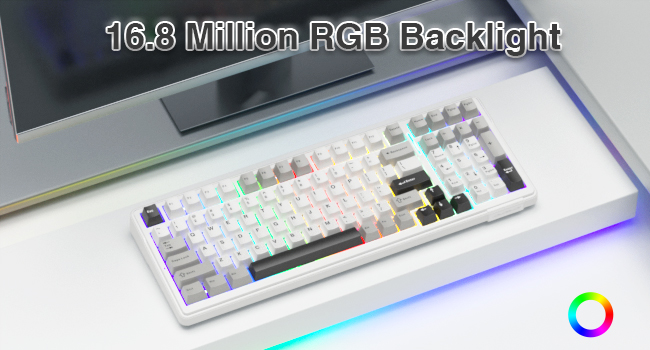AULA F99 Wireless Gaming Keyboard, 3 Modes, 2.4 GHz/Type-C/BT5.0 Mechanical Keyboard With Five-Layer Padding Structure, RGB, 8000 MAh, QWERTY, Hot-swa_voghion.com