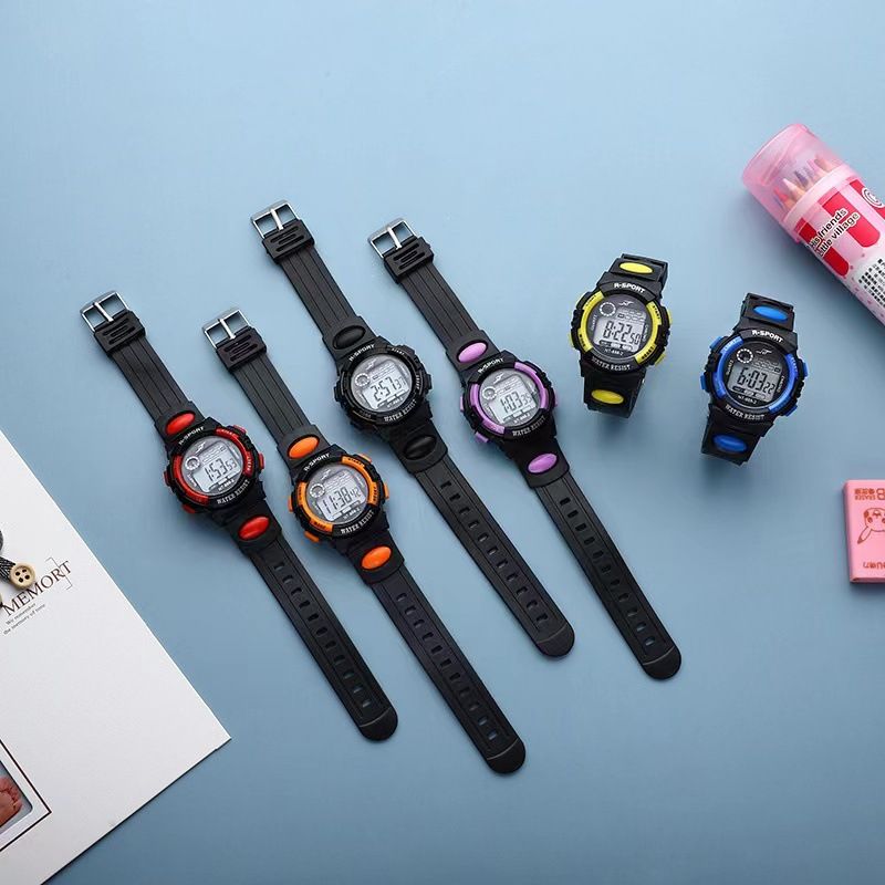 Kinder Multifunktionale Bunte Wasserdichte Student Elektronische Uhr 88-2_voghion.com