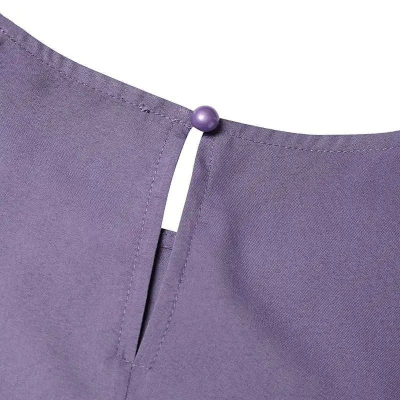 Women Casual loose satin bubble sleeved robe_voghion.com