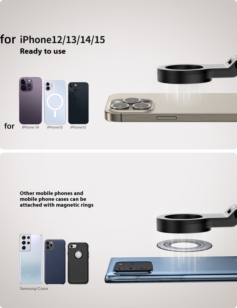 Magnetic Mobile Phone Holder - 360 ° Rotation, Portable Hands-free, Suitable For IPhone 12/13/14/15, Samsung And Other Mobile Phones_voghion.com