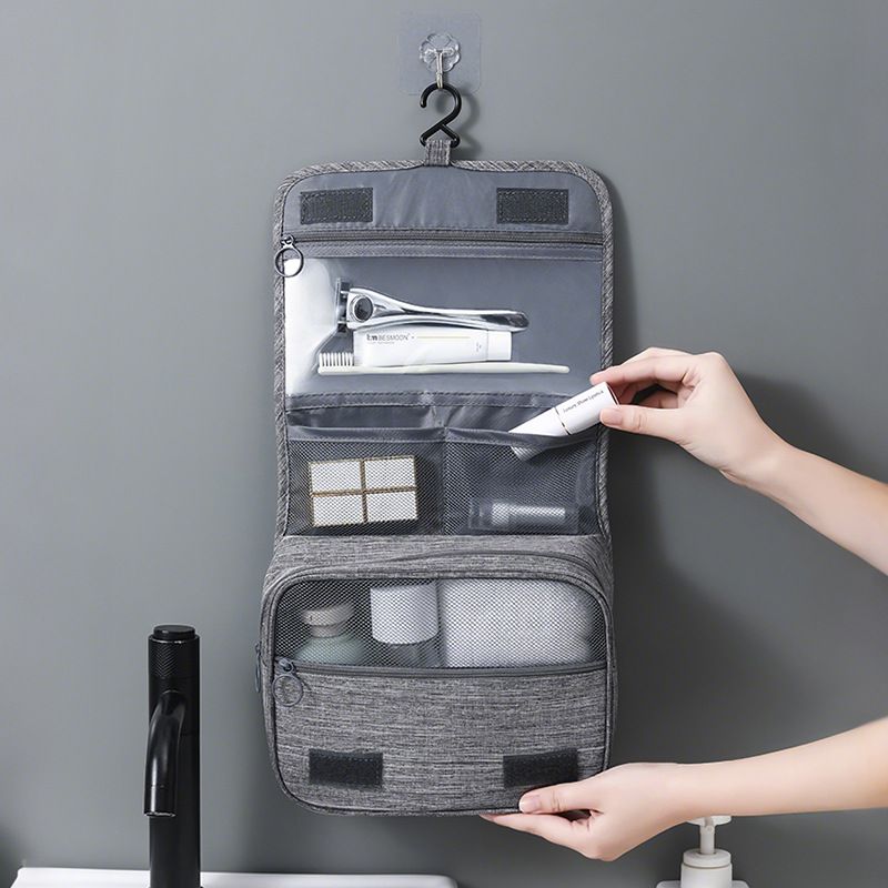 Elite Hanging Toiletry Bag - TSA Approved Dry/Wet Separation, Anti-Microbial, Ryanair Cabin Compliant Travel Organizer_voghion.com