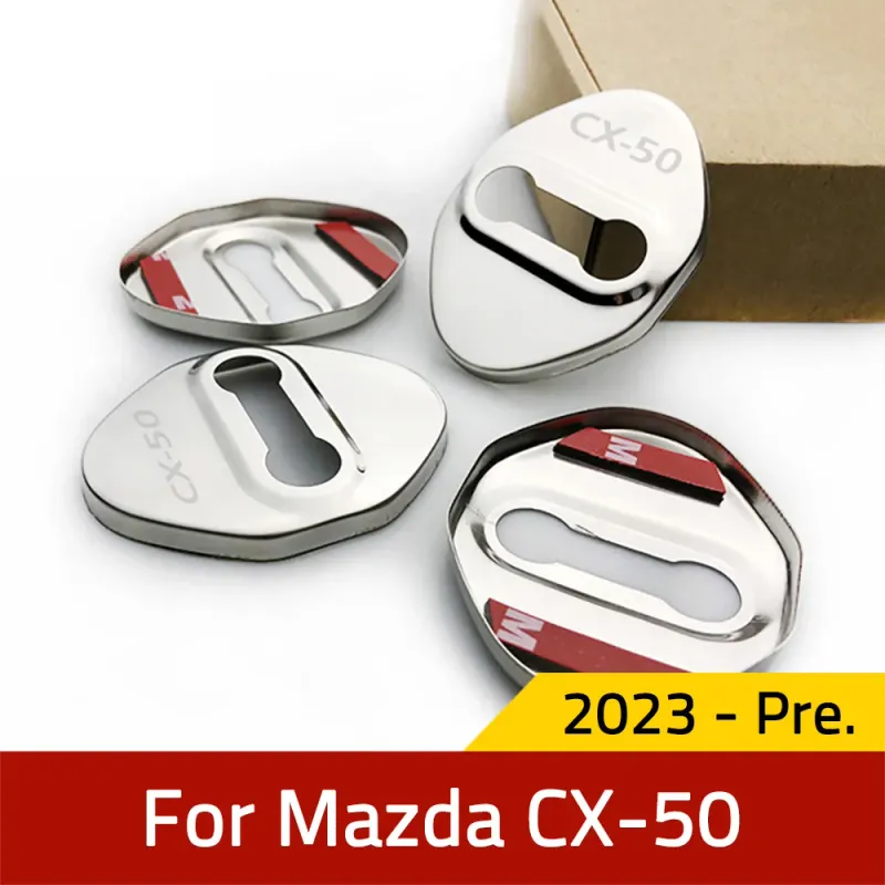 Car Door Lock Cover Caps Case Protective For Mazda CX-50 CX50 2023 2024 4pcs Stainless Steel_voghion.com