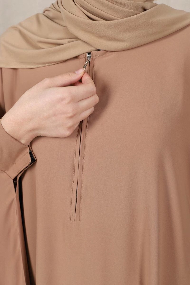 Women's dress full of solid color bat-sleeve robe plus-size dress_voghion.com
