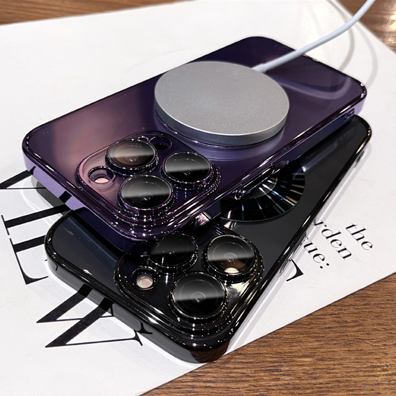 Luxury Electroplated Wireless Charging Case For IPhone 14 Pro Max Plus 13 12 11 14 Plus PC Hard Magentic Fashion Cover_voghion.com