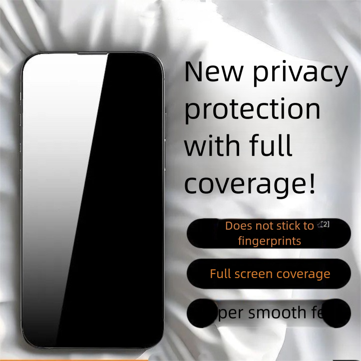 Suitable For IPhone 16 Full Screen Anti-Peeping Tempered Glass Iphone 15 Pro/16 Pro Max Privacy Dustproof Phone Film_voghion.com