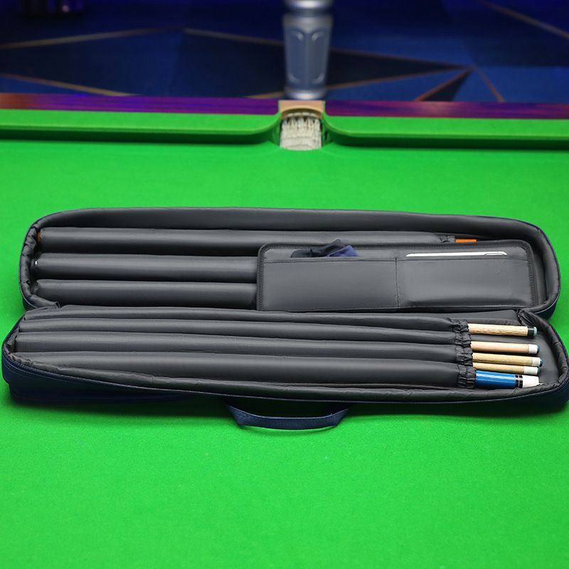 High-Quality Snooker Cue Case For 3/4 & 1/2 Cues - Durable Oxford Fabric With Polyester Lining - Travel-Friendly & Compact Storage - Black & Blue_voghion.com