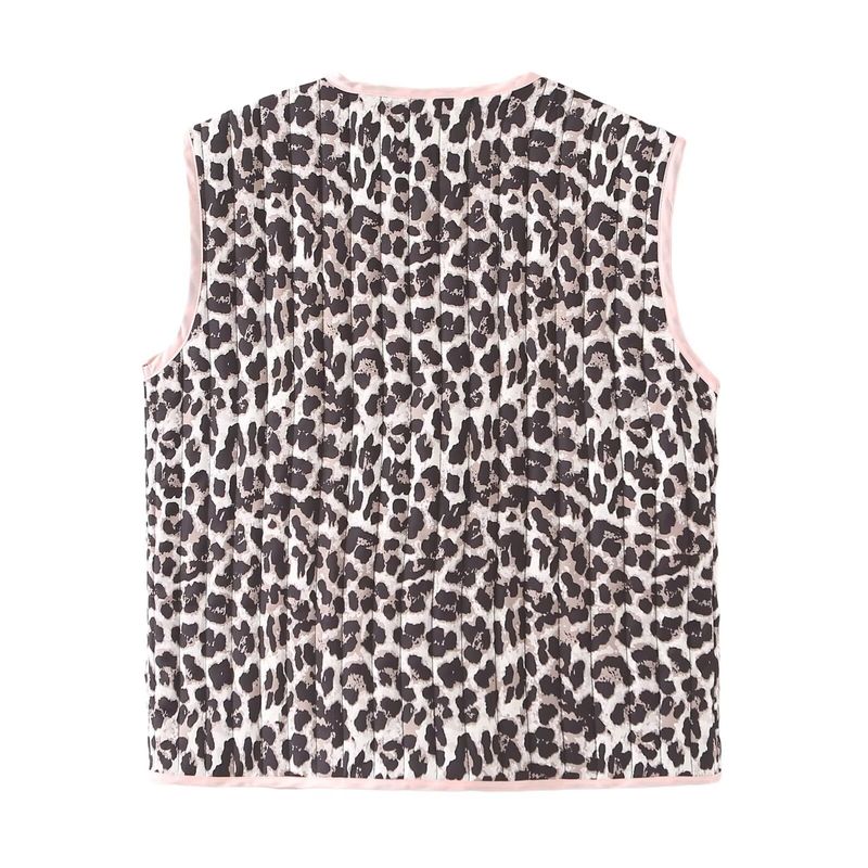 2024 Summer New Product Women's Personalized Street Leopard Pattern Bow Cotton Vest w034 24093_voghion.com