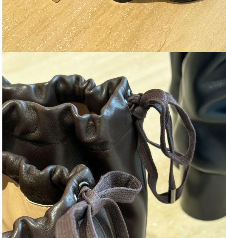 Cowhide Version~ Autumn And Winter New Wide Tube Lace-up Split-toed Pig's Trotters Boots Women's Genuine Version Versatile Western Martin Boots Women_voghion.com