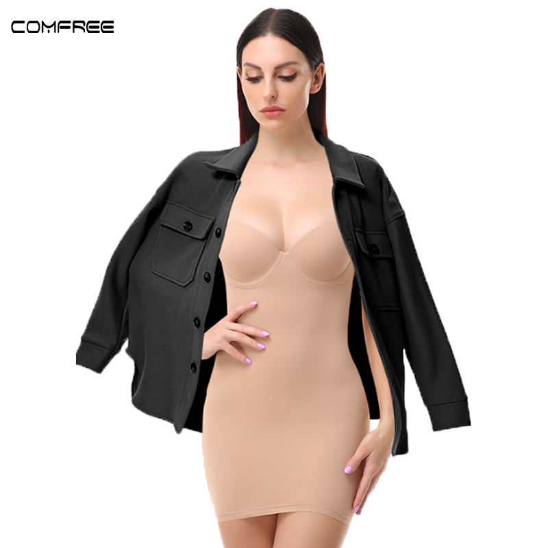 Shapewear Control Women's Slips Seamless Bodysuit Camisole Body Shaper Push Up Chest Dress Underwear Slimming_voghion.com