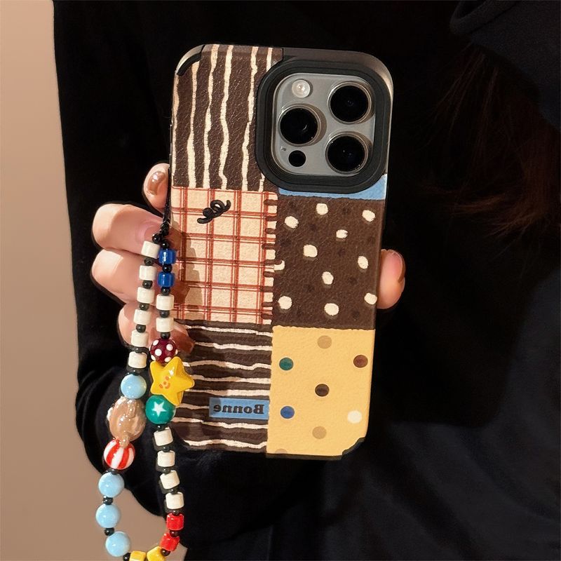 Unbeatable Quality Retro Ins Polka Dot Ing Iphone16 Mobile Phone Shell For IPhone 15pro Max Leather 14 Lanyard 13 Soft_voghion.com