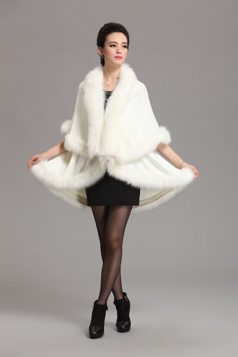 Wool cape cape women's large size knitted cardigan loose cape coat_voghion.com