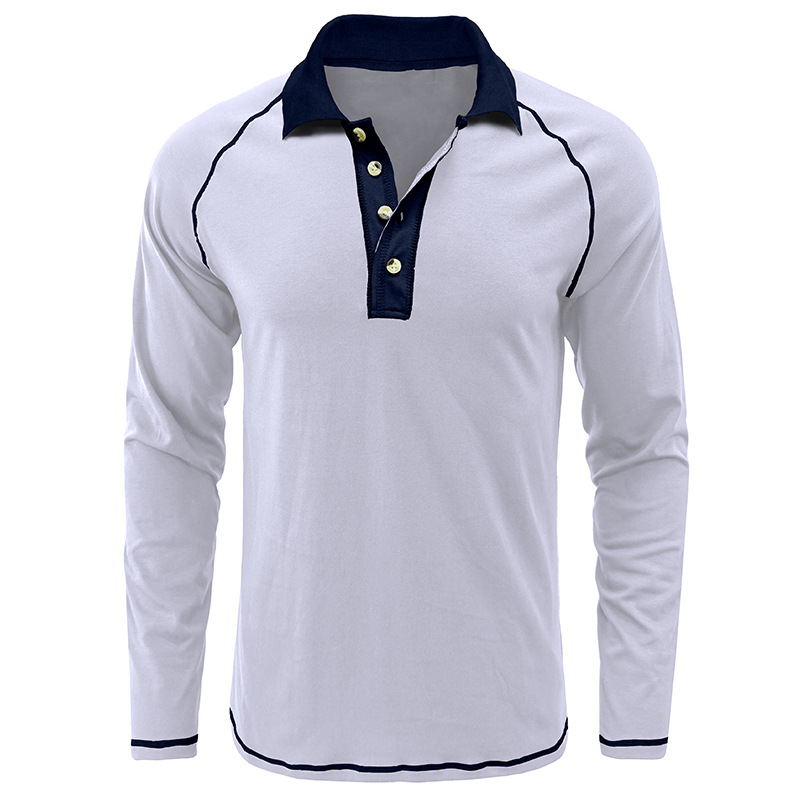 Herren Langarm Revers T-Shirt Herren Poloshirt Herren Herbst Unterhemd Top_voghion.com
