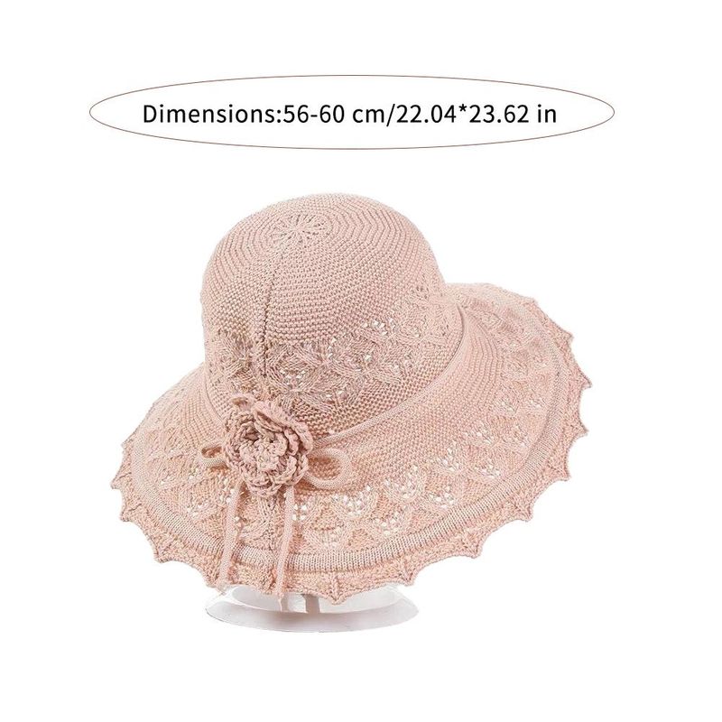 Chapeau de protection solaire à large bord pour femme, 1 pièce, en paille, pliable, pour l'été, la plage, la mode_voghion.com