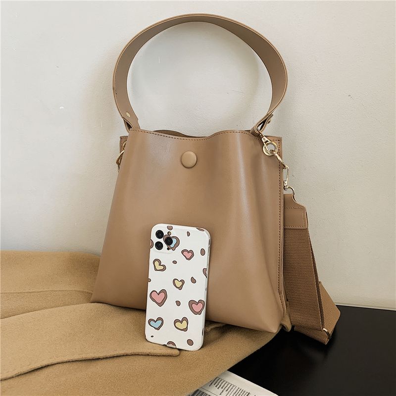 Borse da donna alla moda Borse a tracolla eleganti con tracolla larga a secchiello grande per donna Borsa a tracolla in morbida pelle Portafoglio_voghion.com