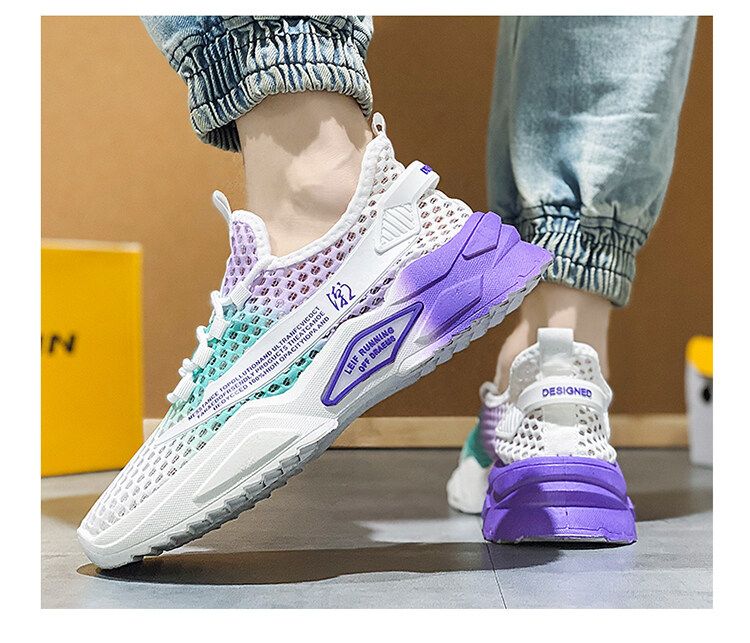 Flash shippin breathable and thin in summer, new men's casual sports fly woven mesh coconut trendy shoes, color_voghion.com