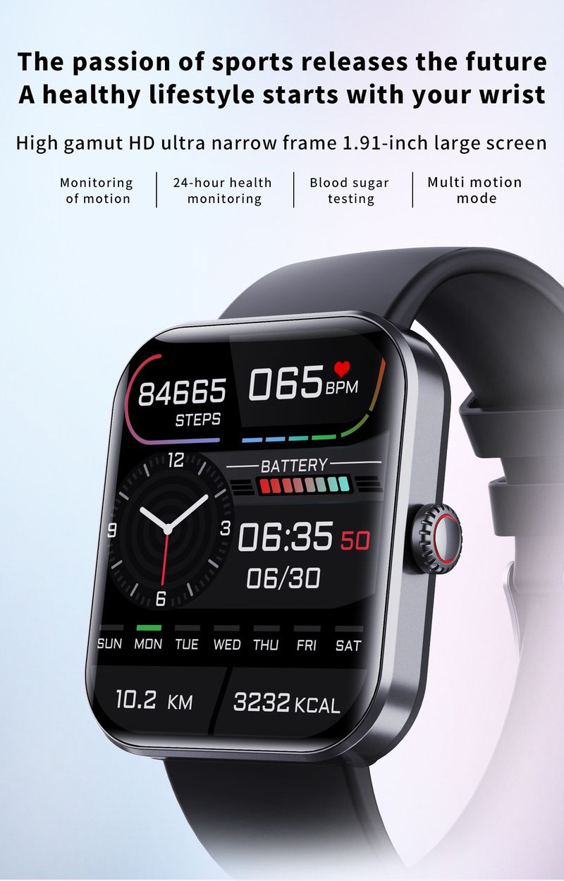 Smart Watch Fitness Herzfrequenz Blutsauerstoff Schlaf Schrittzähler_voghion.com