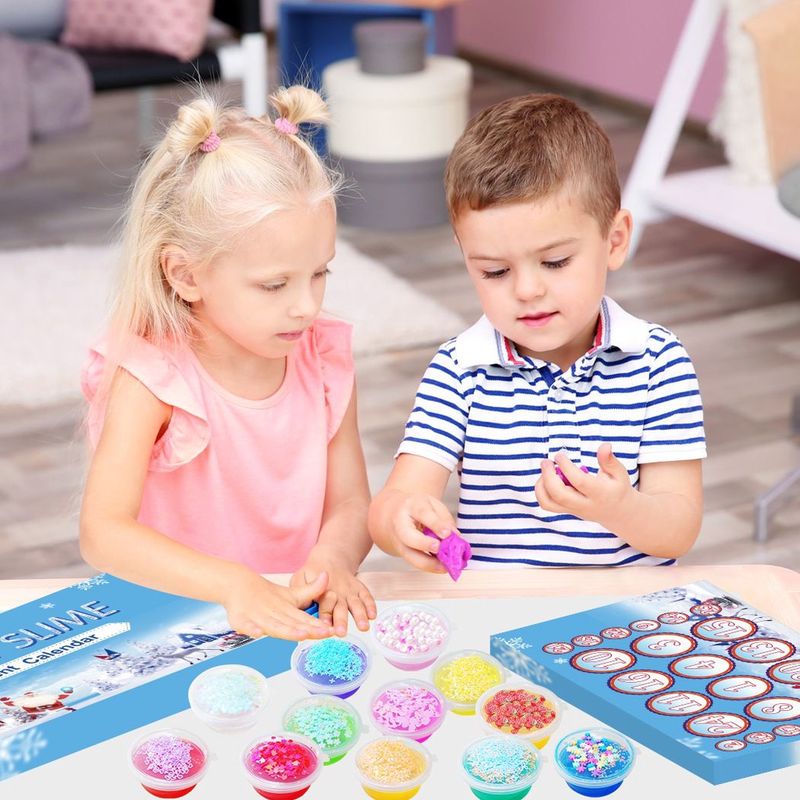 Slime Fluffy Advent Calendar 24 Days Countdown To Kids Gift Christmas_voghion.com