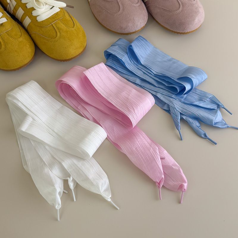 Sweet Ribbon Shoelaces Organza Chiffon Colorful Lace Ballet Style Sneakers Canvas Shoes Women's Shoelaces_voghion.com