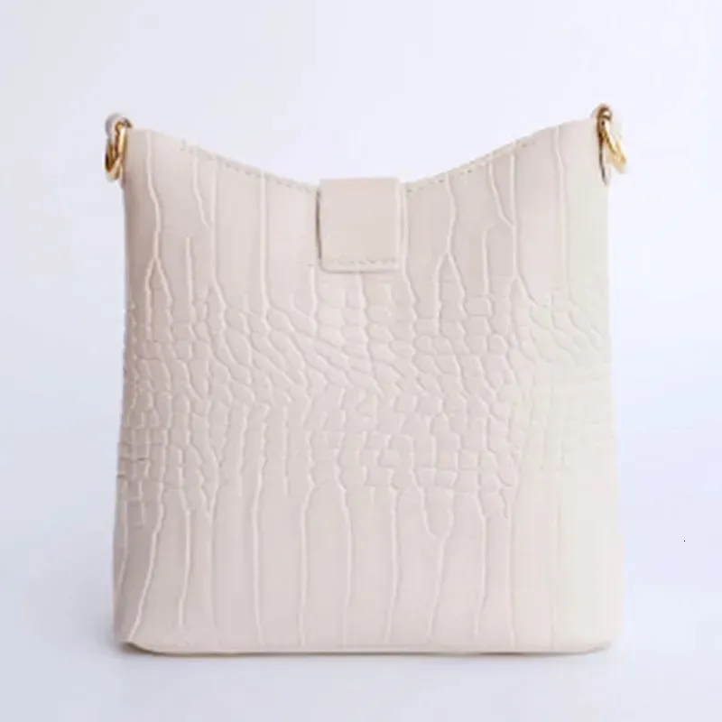Borsa a tracolla alla moda con nastro stampato, tracolla a secchiello, alta capacità, da donna, 250314l_voghion.com