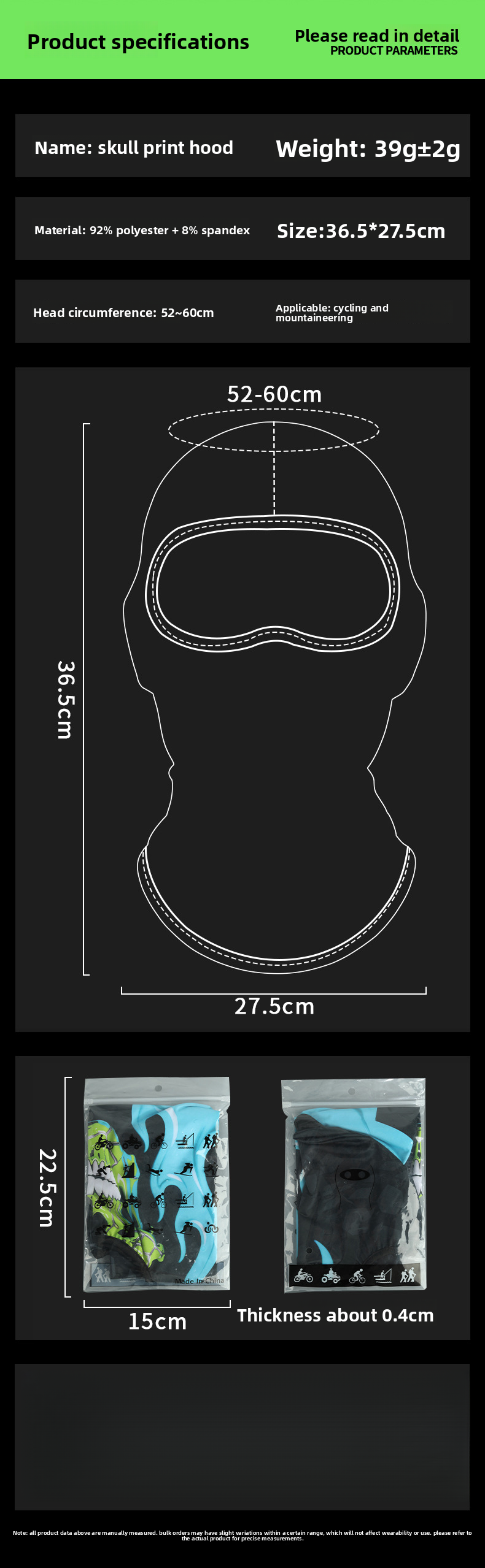 Ruidong Halloween-Gesichtsmaske mit schrulligem Persönlichkeits-Totenkopf, vollständig aus Eisseide, atmungsaktiv, staubdicht, Pullover, Mütze, Fahrrad-Gesichtsmaske_voghion.com