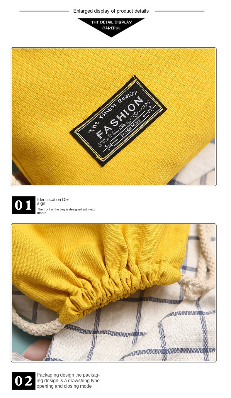 Mochila com cordão de lona Moda Escolar Academia com cordão Mochila de cordão casual Mochila escolar para adolescentes mulheres_voghion.com