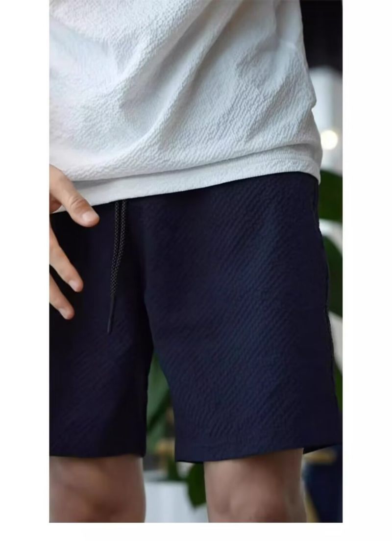 Herenkleding Casual Shorts Dunne Losse Sportbroek Effen Kleur Vijfpuntsbroek_voghion.com