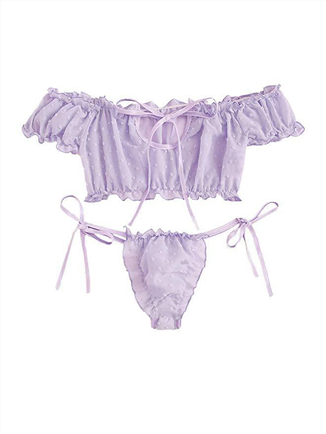 2020 New Style Swimsuit Two-Piece Lace Lingerie Sexy Nightwear_voghion.com