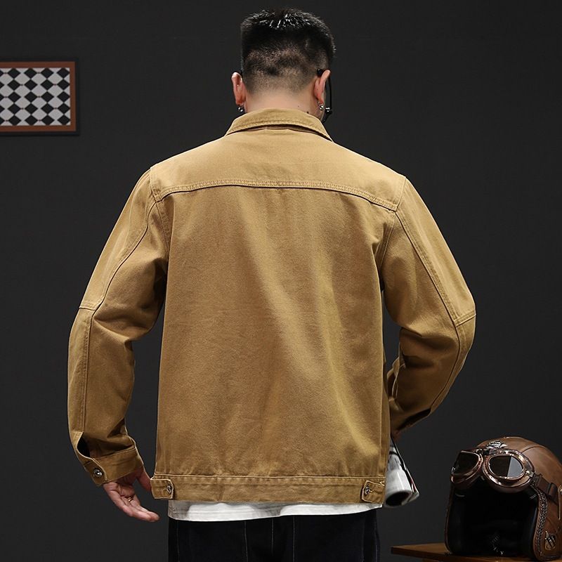 Vânzări directe din fabrică de iarnă catifea îngroșată jachetă din denim pentru bărbați, bumbac pur, brand la modă, zăpadă vulpe catifea industrie grea, jachetă de dimensiuni mari pentru bărbați_voghion.com