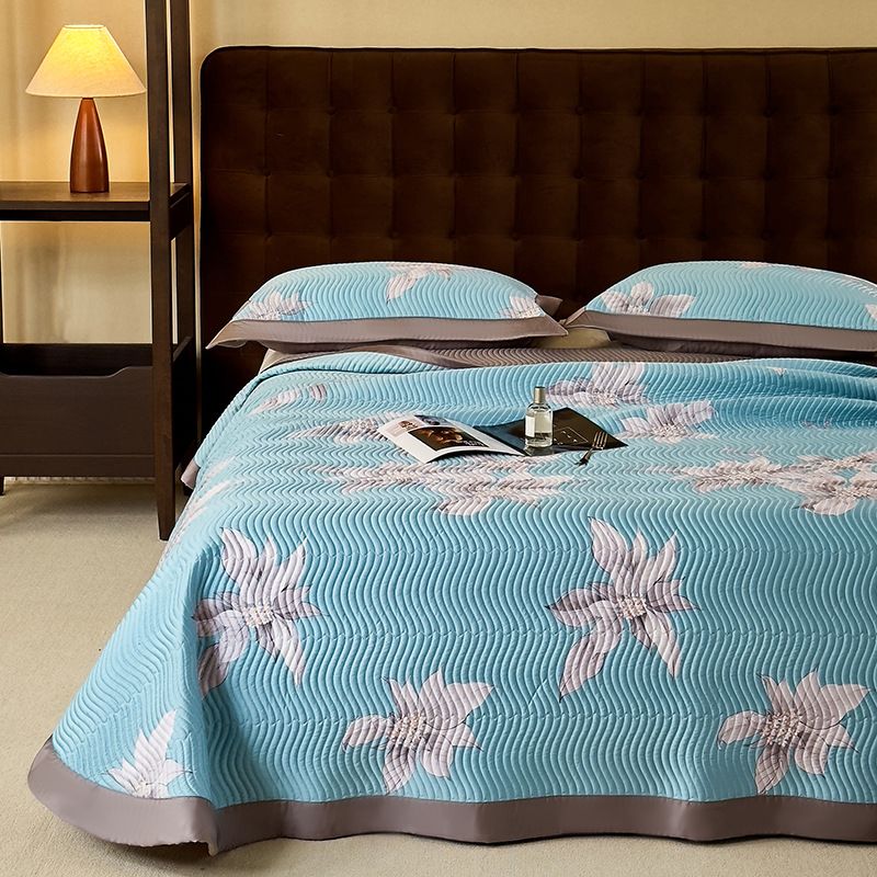 Copriletto estivo in Tencel Lenzing di alta qualità, set da tre pezzi, lenzuolo estivo in seta ghiacciata, lavabile in lavatrice, morbido e fresco, in Lyocell._voghion.com