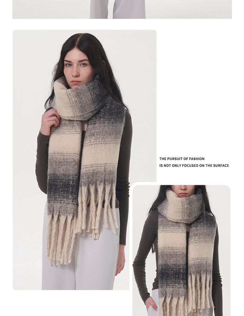 cachemire enfants hiver agrandissement élargissement 50cm blocage de couleur chaud et confortable plaid rayé gland_voghion.com