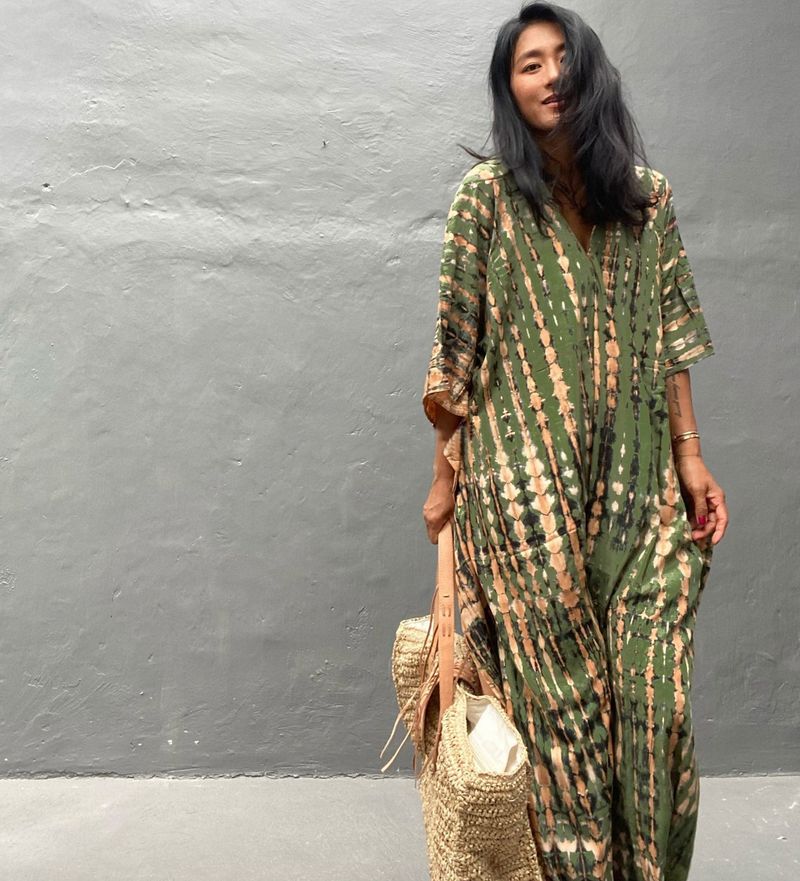 Robe de plage en rayonne pour femmes, tenue de vacances à fleurs teintes _voghion.com