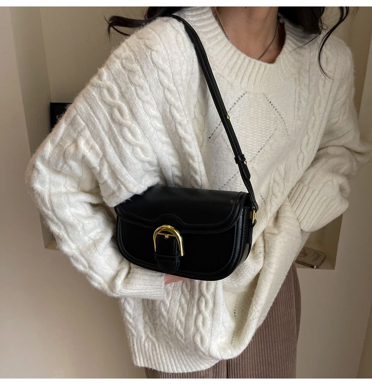 Retro High-End-Modetasche für Damen Neue vielseitige Satteltasche zum Pendeln Beliebte einfache lässige Umhängetasche_voghion.com