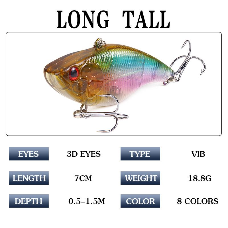 Lure Bait Vib 18,8 g/7 cm dolga simulacija metanja plastična ribja vaba trda vaba sladkovodna ribolovna oprema izdelki_voghion.com