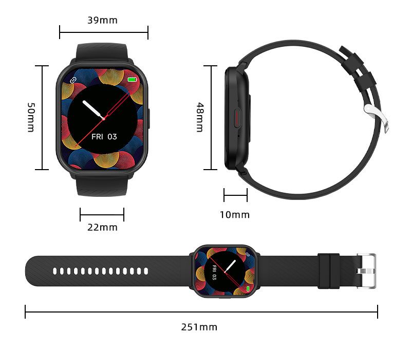 VALDUS IP68 - Sistema de posicionamiento con pantalla cuadrada de 2,01 pulgadas y medición de la trayectoria de movimiento de la presión arterial VS02 Fashion_voghion.com