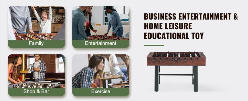VEVOR Foosball Table, 55 Inch Standard Size Foosball Table, Indoor Full Size Foosball Table For Home, Family, And Game Room, Soccer With Foosball Table Set, Includes 4 Balls And 2 Cup Holders_voghion.com