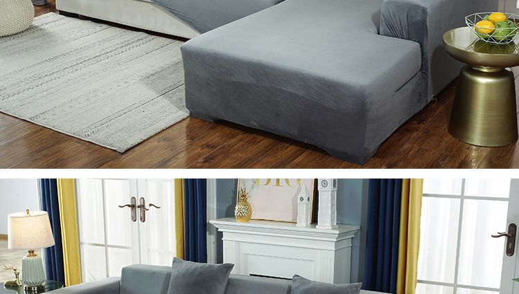 Funda de sofá de felpa de color sólido grueso y textil para el hogar, elástica, antideslizante, de alta gama, nórdica, sencilla_voghion.com