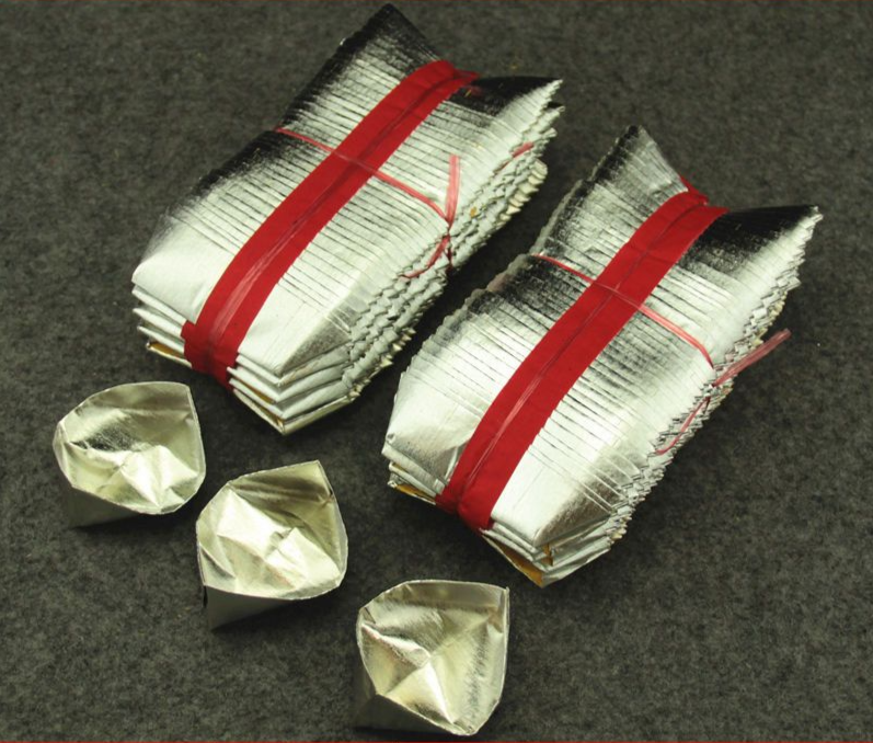 Premium Ingots Approximately 400 Pieces/Bag Purely Handmade Folded Shanghai Backside Yellow Uncoated Silver Foil Burning_voghion.com
