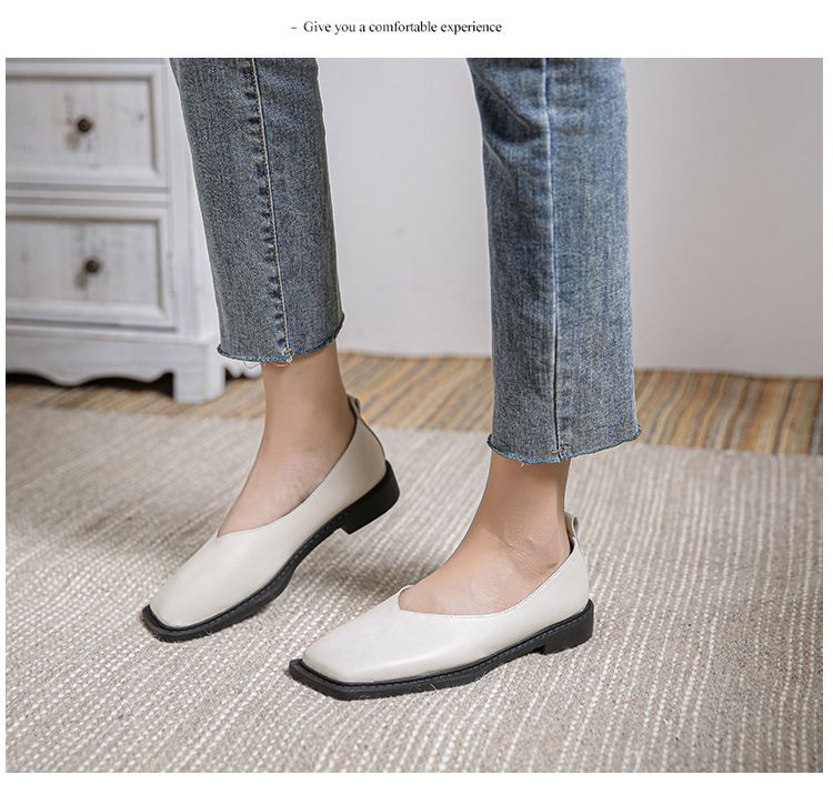 Sinn für Design neue flache Schuhe Französisch Retro Lederschuhe Loafer Low Heels große Größe Mokassins Damen Oma Schuhe_voghion.com