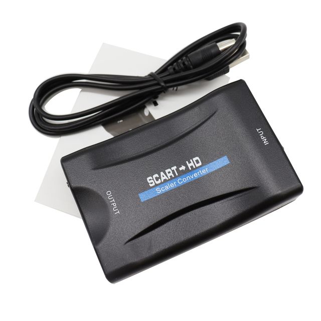1080P SCART HDMI uyumlu Video Ses Dönüştürücü USB Kablolu HDTV Sky Box DVD Televizyon Sinyal Yükseltme Dönüştürücü_voghion.com