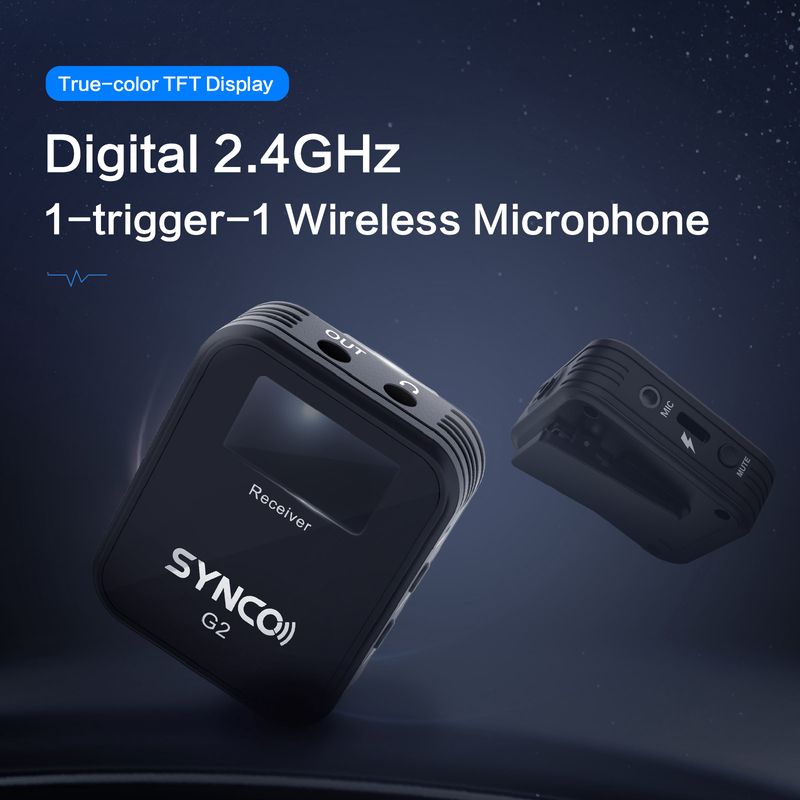 SYNCO G2 A2 Κάμερα λήψης βίντεο Ήχος Οικιακό στούντιο Μικρόφωνο πέτου για iPhone Android Ασύρματο μικρόφωνο Επαγγελματικό_voghion.com