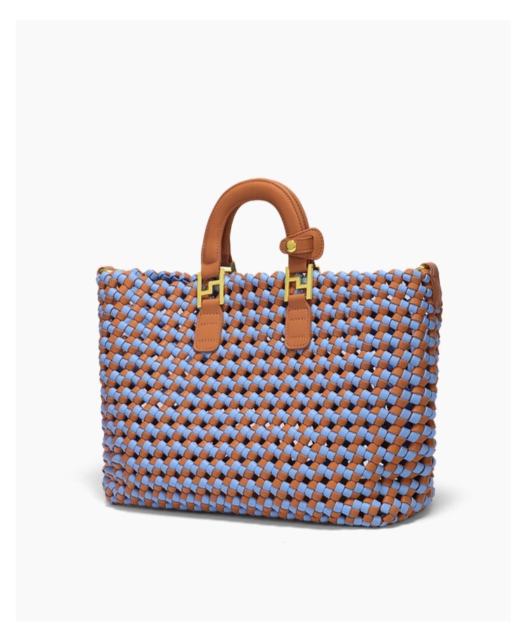 Håndvesker til kvinner, nye sommervevde handlevesker, enkle, uformelle skuldervesker, fasjonable og allsidige mor-og-barn-vesker, myntvesker._voghion.com