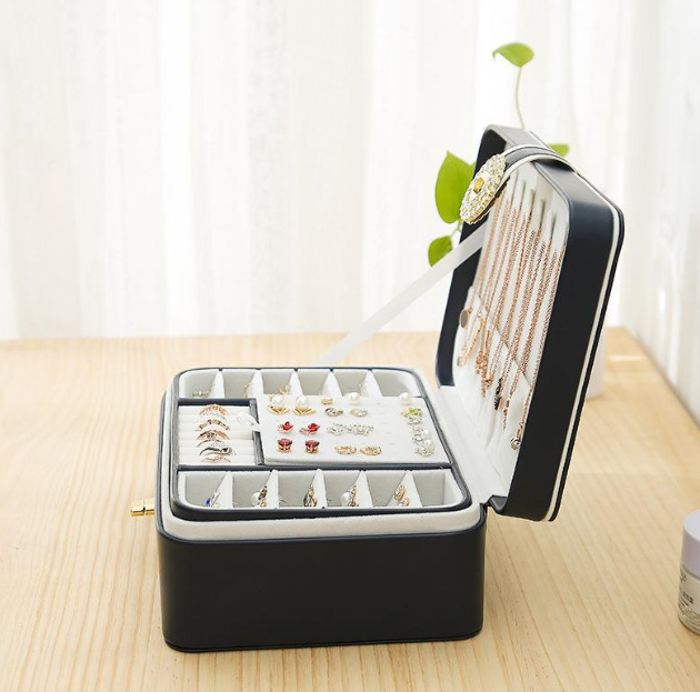 Enostavna prenosna škatla za shranjevanje nakita Vrhunska odlična potovalna škatla za organizatorje nakita velike zmogljivosti Torba_voghion.com