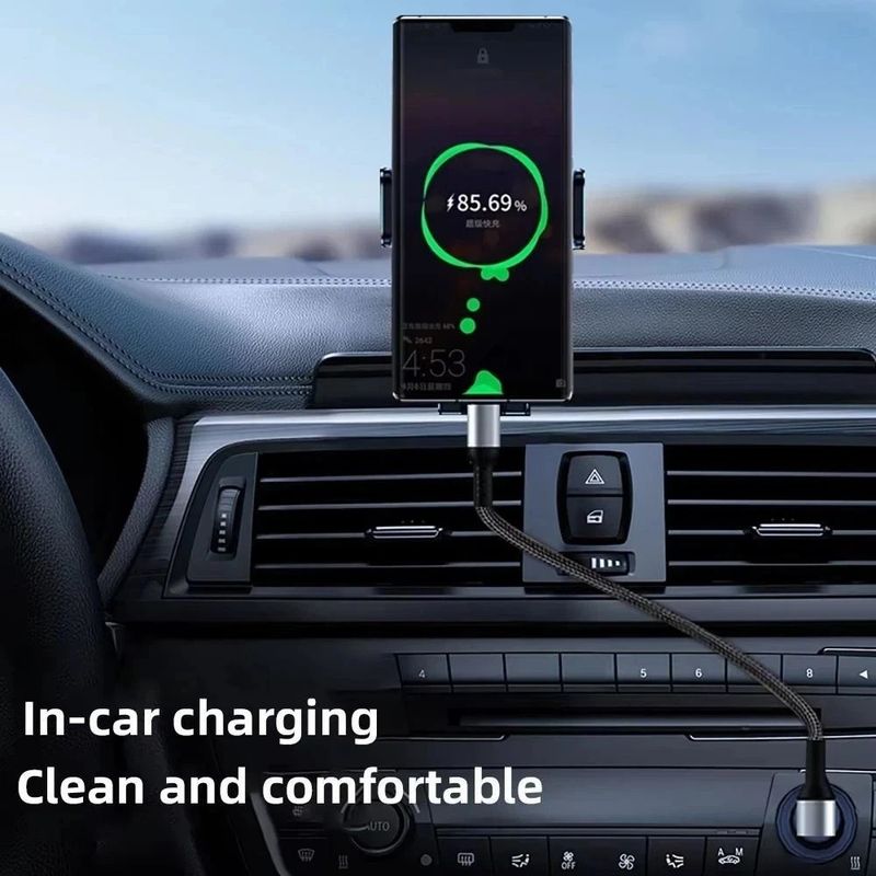 Câble de données USB vers Type-C coudé à 90° 6 A 66 W, câble USB-C court universel pour voiture_voghion.com