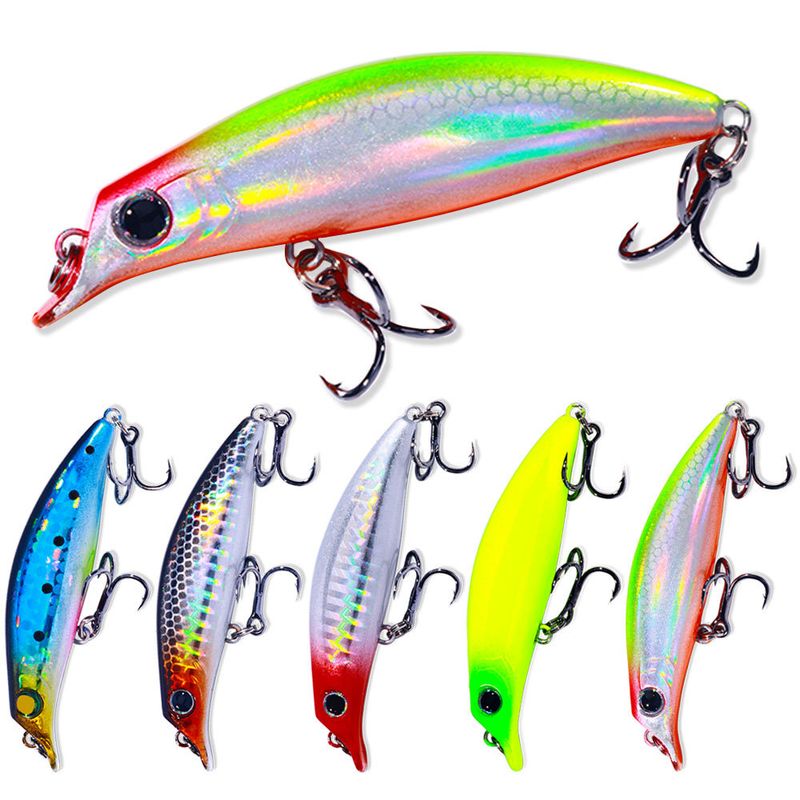 7,9 cm 7,4 g 8 # Esca per pesci sospesa Micro Bionic Minnow con amo Black Blood Groove_voghion.com
