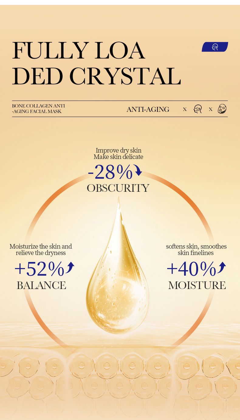 Collagen 25 g feuchtigkeitsspendendes, feuchtigkeitsspendendes Hautverjüngungsmaskenblattpaket_voghion.com