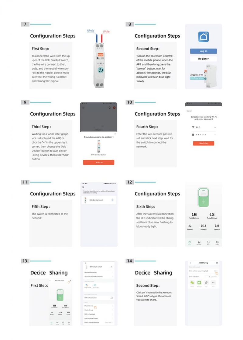 Interruttore automatico Wi-Fi con misurazione 63A1P Din Rail Telecomando App Home Smart Life Modulo timer_voghion.com