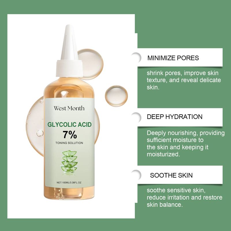 WEST MONTH Glycolic Acid Toner Water Temperature And Moisturizing Brightening Skin Refreshing Hydration_voghion.com