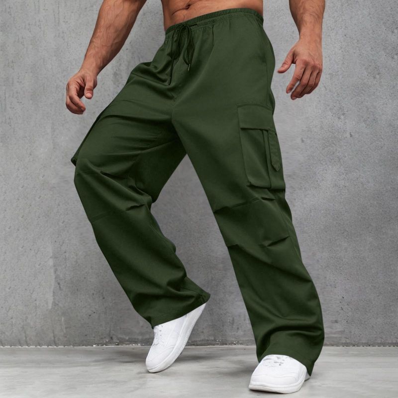 Herrenbekleidung Trendy Overalls für Männer High-End-Ins Trendy Hose mit mehreren Taschen Lose gerade Bein breite Bein Freizeithose für Paare_voghion.com